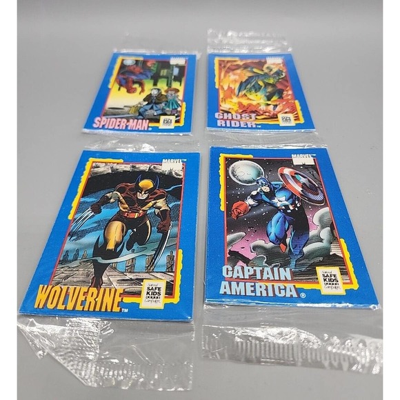 Marvel Trading Cards 1991Treats Safe Kids Campaign Impel 4 Unopened Packs - Picture 2 of 8